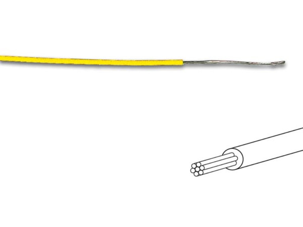 Velleman Montagedraad ø 1.4 mm, 0.2 mm² Multi-Strand Yellow Wire