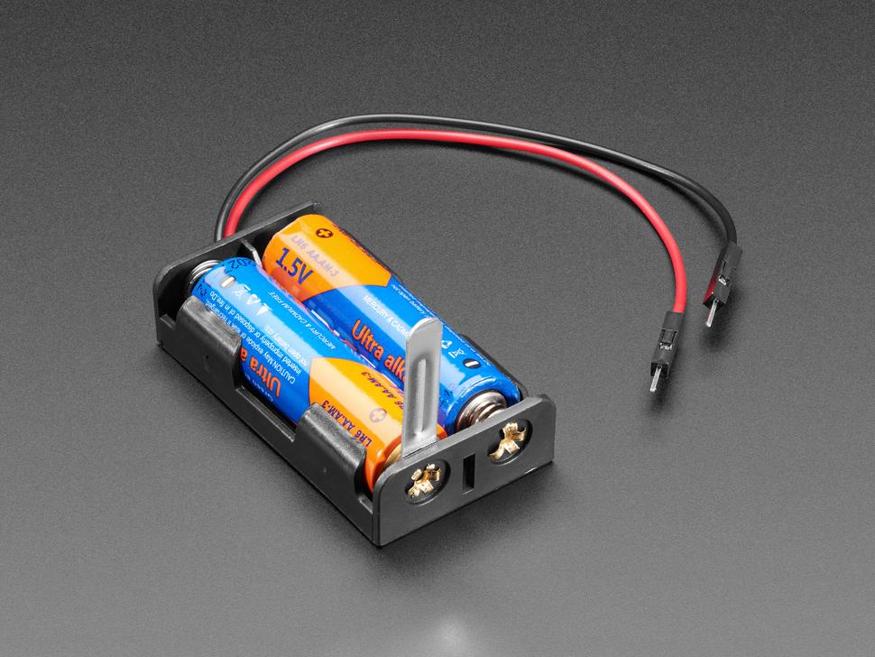 Adafruit 2 x AA-batterijhouder met messchakelaar