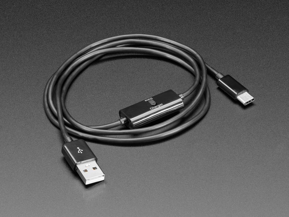 Adafruit USB Type C-kabel met data-/laadschakelaar