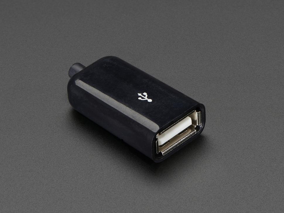 Adafruit USB DIY Slim Connector Shell - USB Type A- socket / Vrouwelijk