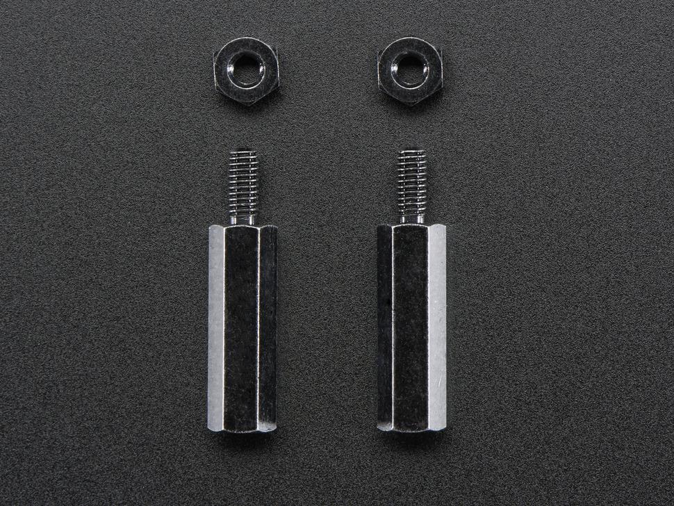 Adafruit Messing M2.5 afstandhouders 16 mm hoog - Zwart geplateerd - Verpakking van 2