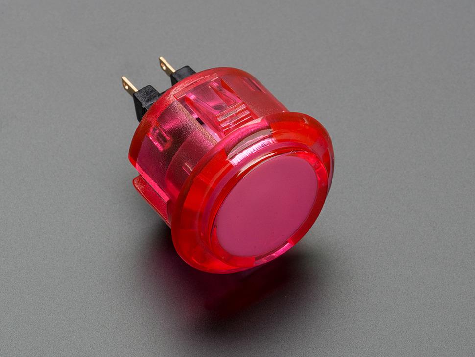 Adafruit Arcade-knop - 30 mm doorschijnend roze