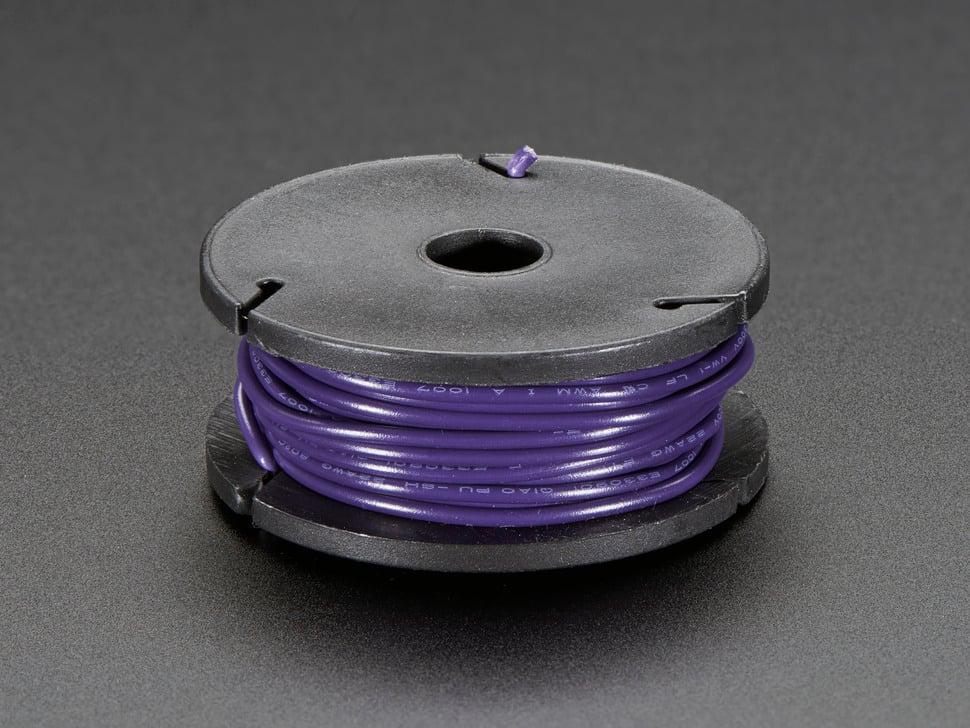 Adafruit Massieve draadspoel - 25ft - 22AWG - Violet