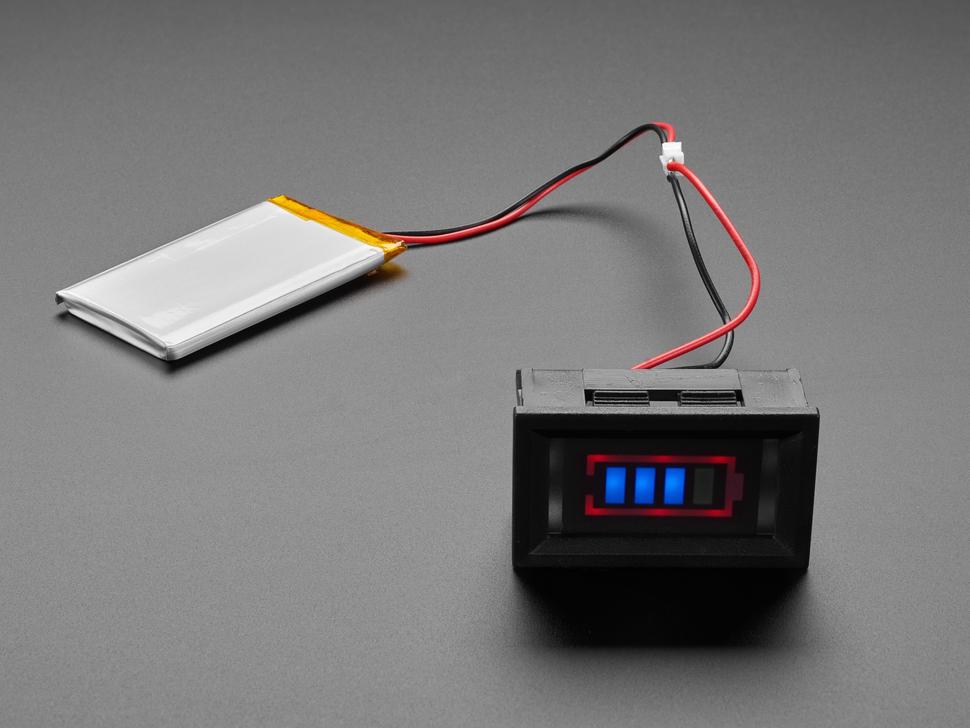 Adafruit Enkele Li-Ion en LiPoly batterijvermogenmeter