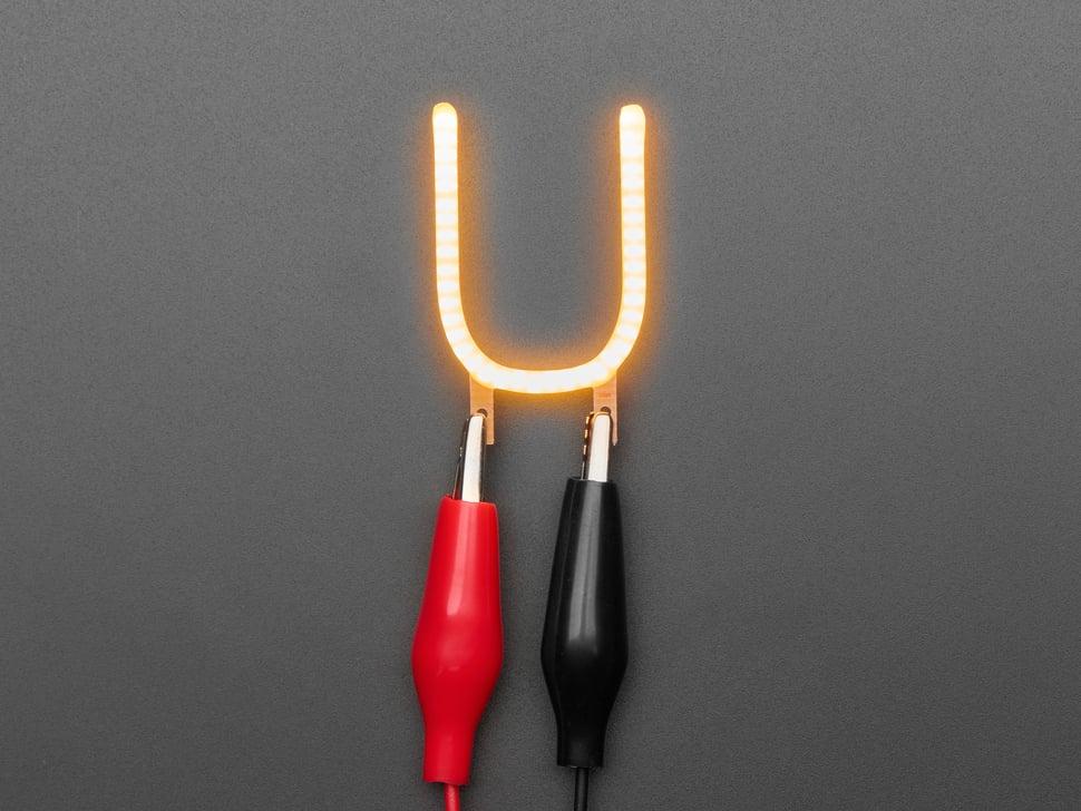 Adafruit Alfabet LED Filament - Warm Witte Letter "U"