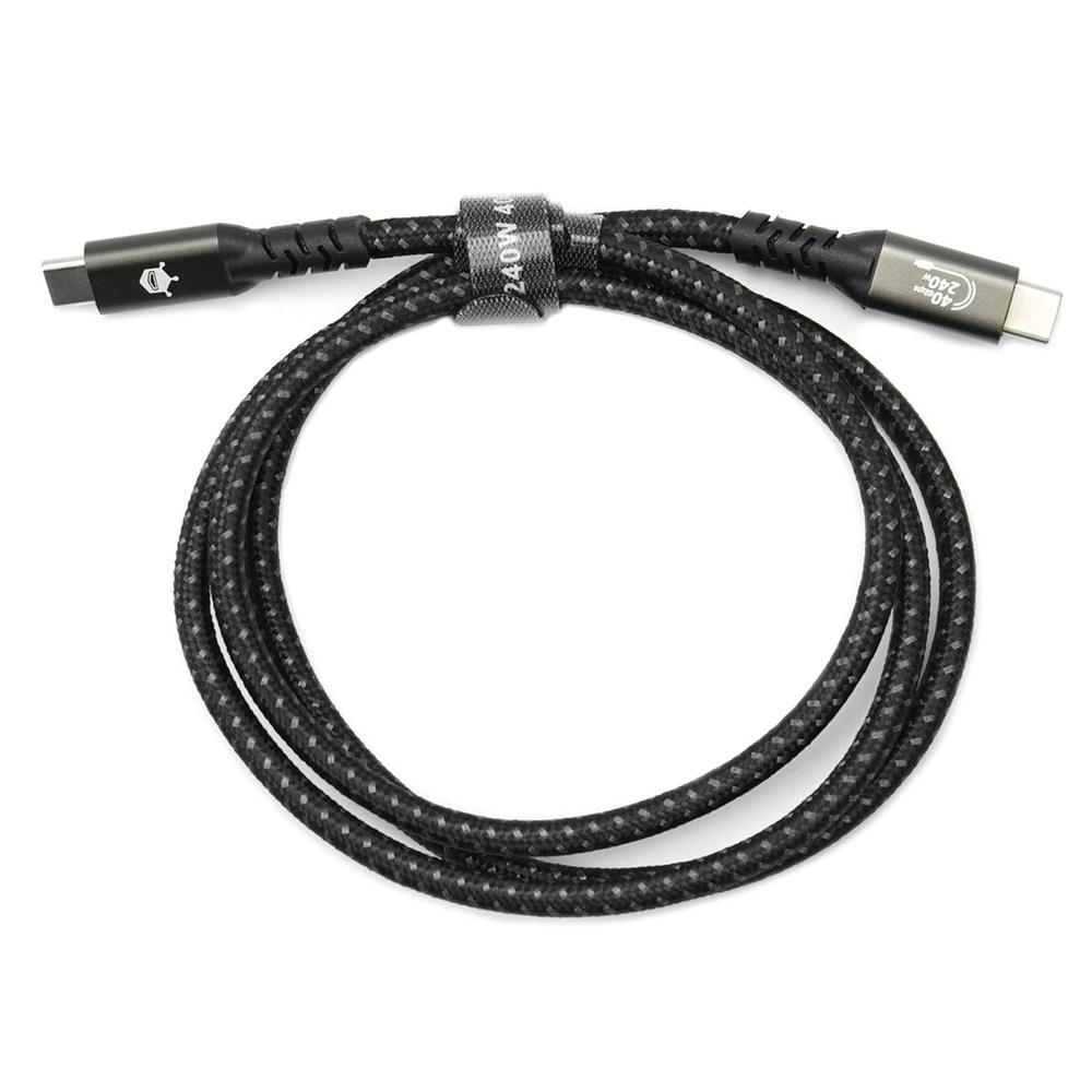 Câble USB-C UGOURD Ultra-robuste En Nylon - Charge Rapide 240W & Thunderbolt 4 - 1 M, Noir, Compatible Apple, Lenovo, Huawei, Etc.