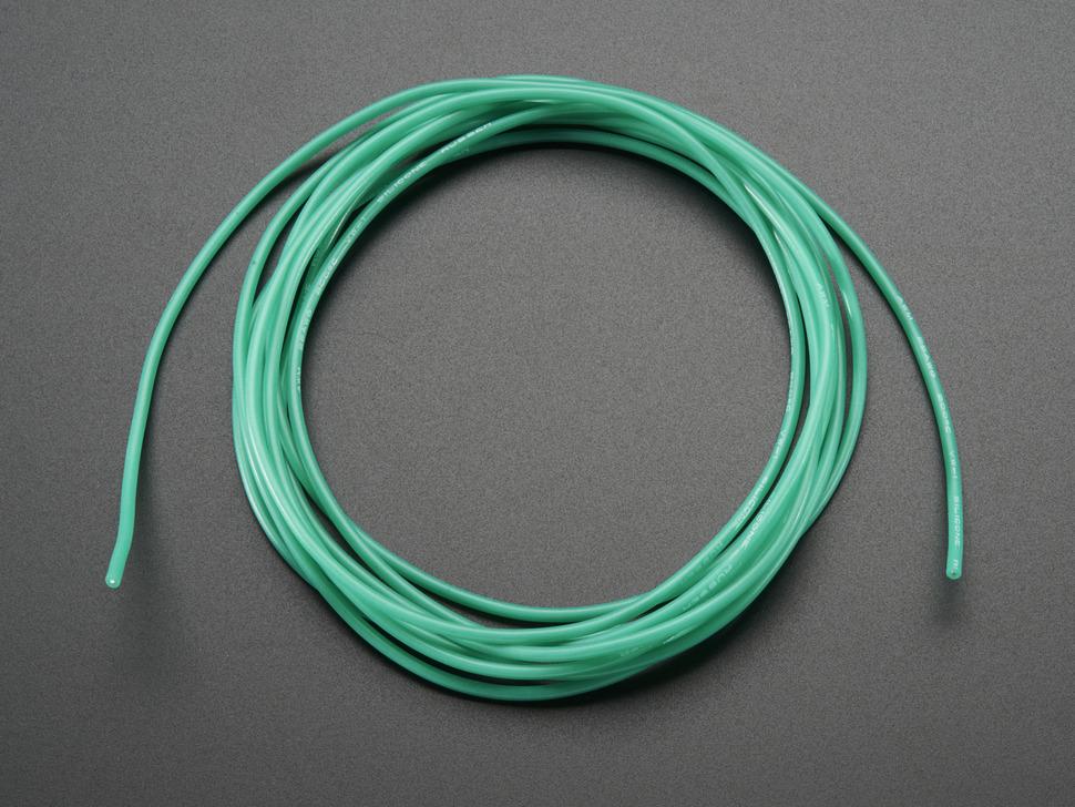 Adafruit Siliconen hoes stranded - kerndraad - 2 m 26AWG green