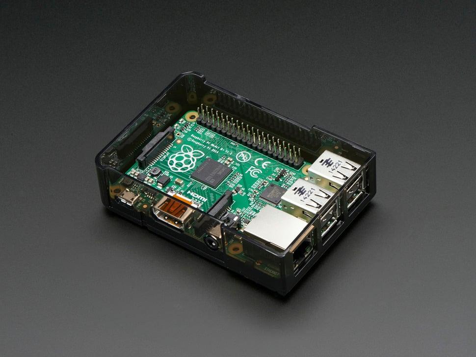 Adafruit Pi Model B+ / Pi 2 / Pi 3 case Basis - Rookgrijs