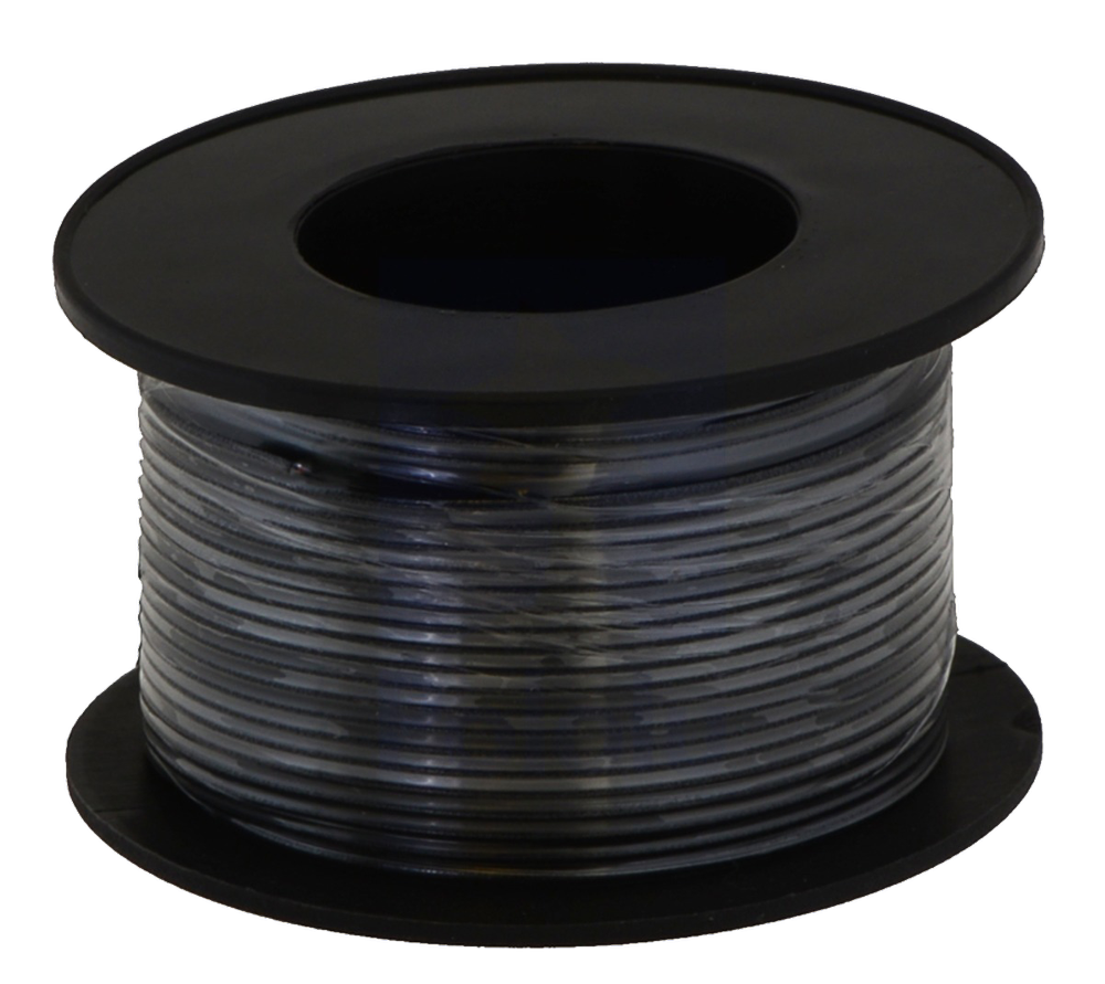 Flexibel koperdraad op spoel - zwart - 20 AWG / 0,52 mm² - 12 meter