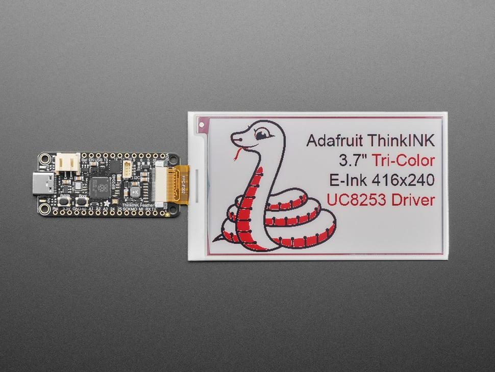 Adafruit 3.7" 416x240 Driekleur Rood / Zwart / Wit eInk - Kale Display