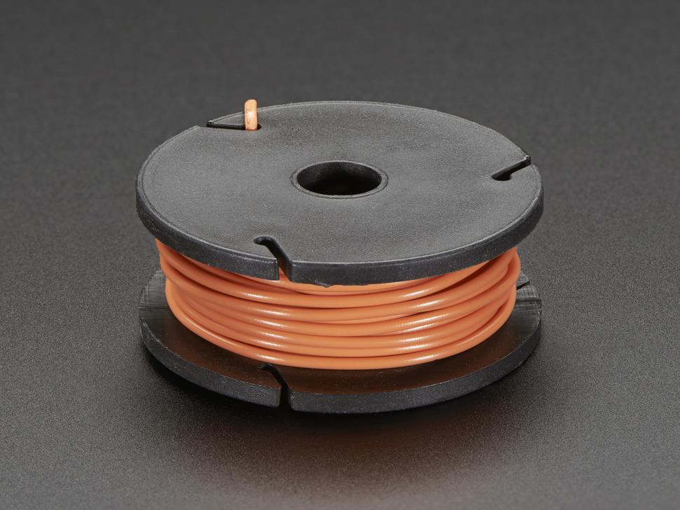 Adafruit Massieve draadspoel - 25ft - 22AWG - Oranje
