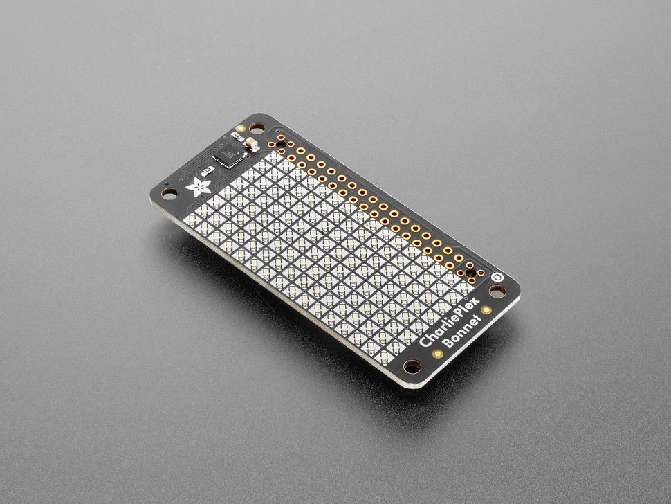 Adafruit CharliePlex LED Matrix Bonnet - 8x16 green LED's