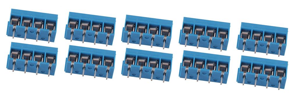 Print terminal block 4 pole 5mm blue - 10 pieces