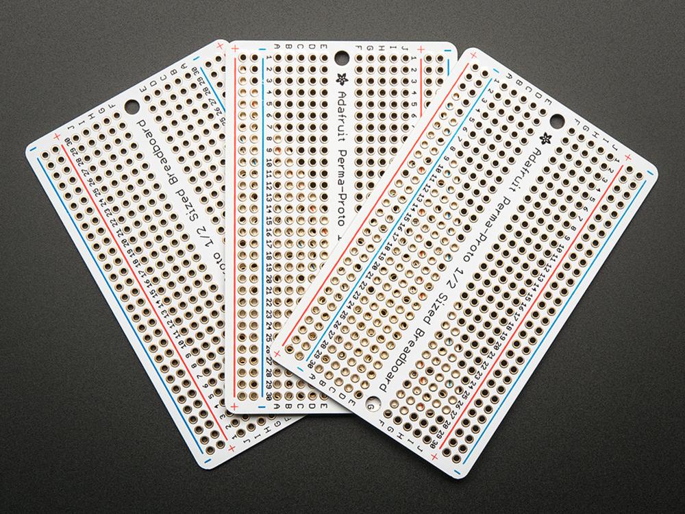 Pololu Adafruit Perma-Proto Half-Sized Breadboard PCB (3-Pack)