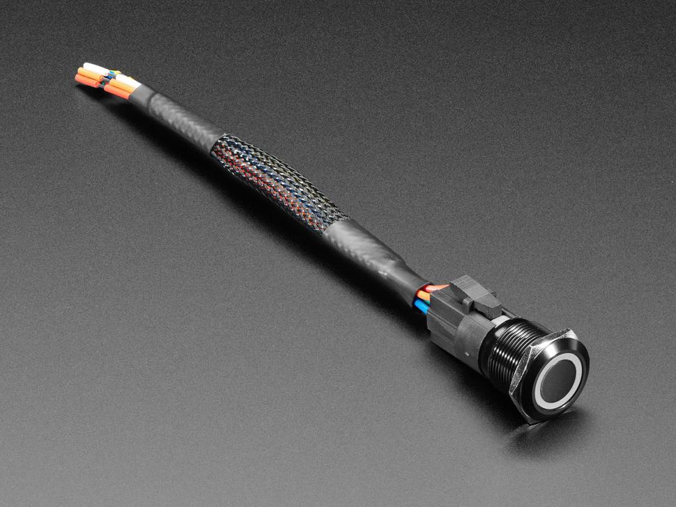 Adafruit ChromaTek 19mm Robuuste Vergrendelende Metalen Drukknop met NeoPixel