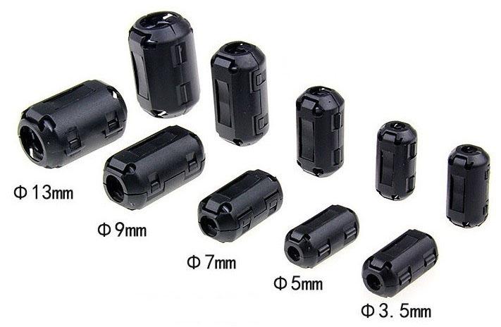 Lot De 5 Filtres Ferrite UF50B - Suppresseur De Bruit EMI/RFI Pour Câbles, Diamètre 6 Mm, Clip Pratique