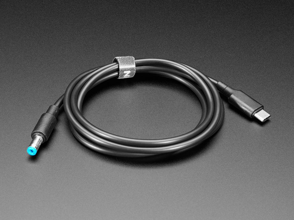 Adafruit USB Type C 3.1 PD naar 5,5 mm barrel jack-kabel - 20V 5A output