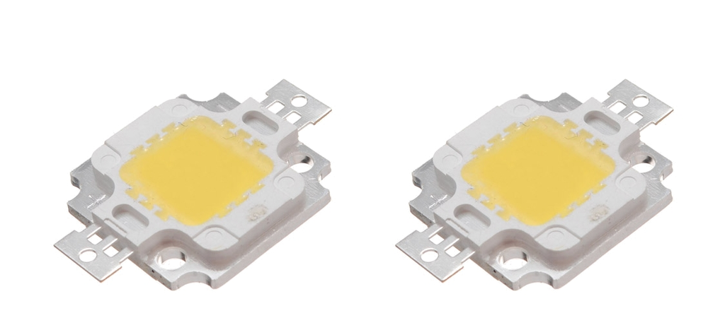 Warm white 10W LED Chips - 2 pcs