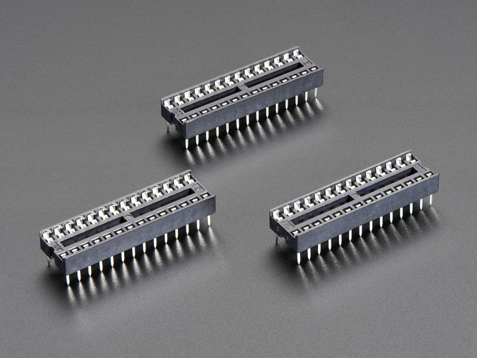 Adafruit IC- socket - voor 28-pins 0,3" chips - verpakking van 3