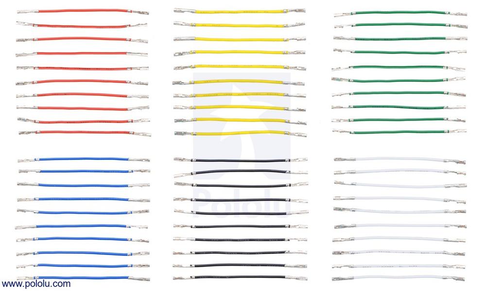 Wires with Pre-Crimped Terminals 20-Piece 10-Color Assortment M-F 36