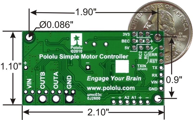 Controlador de motor simples Pololu 18v7