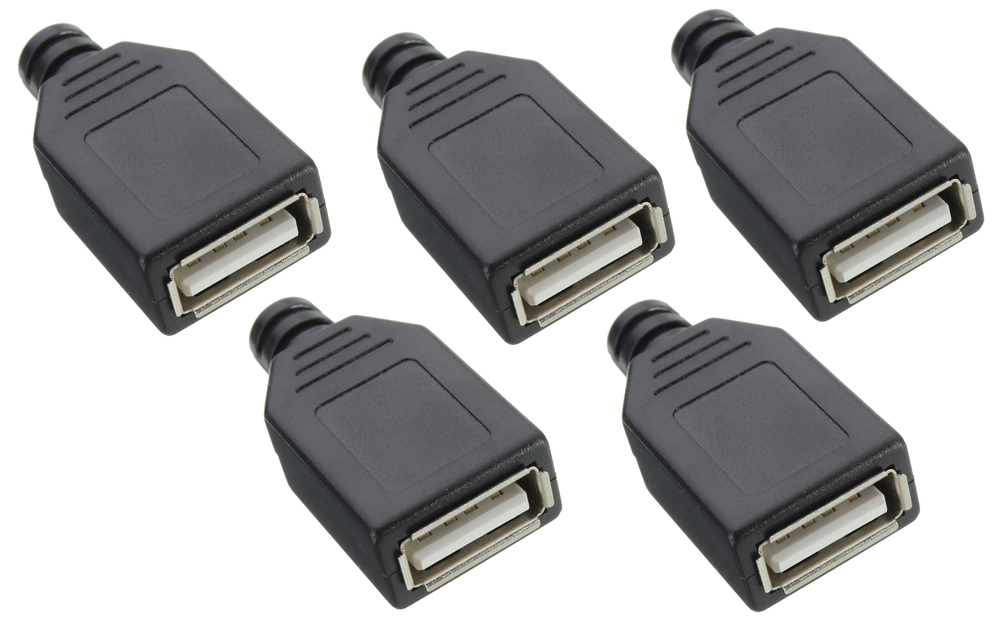 USB 2.0 female connectoren - 5 stuks