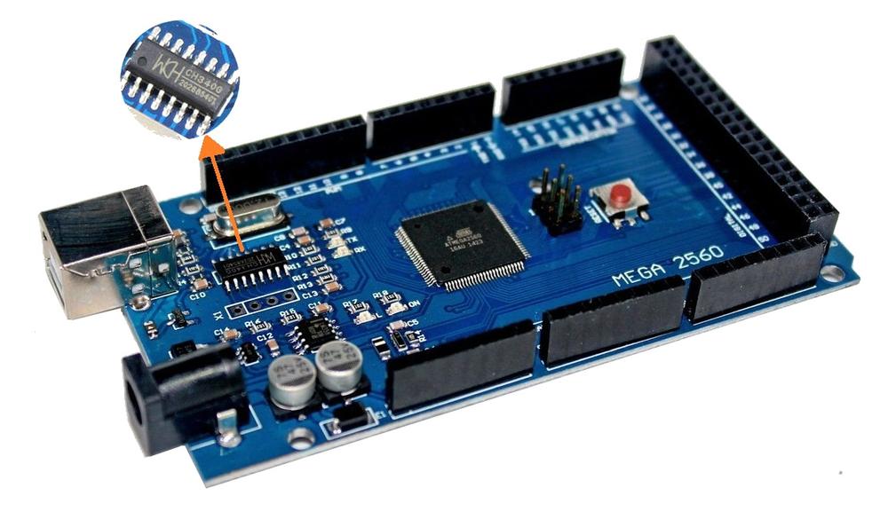Arduino Mega 2560 met CH340 driver