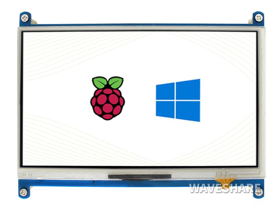Waveshare Tela LCD de 7 polegadas com Touch Screen Resistivo, 1024×600, HDMI, IPS, Compatível com Vários Sistemas