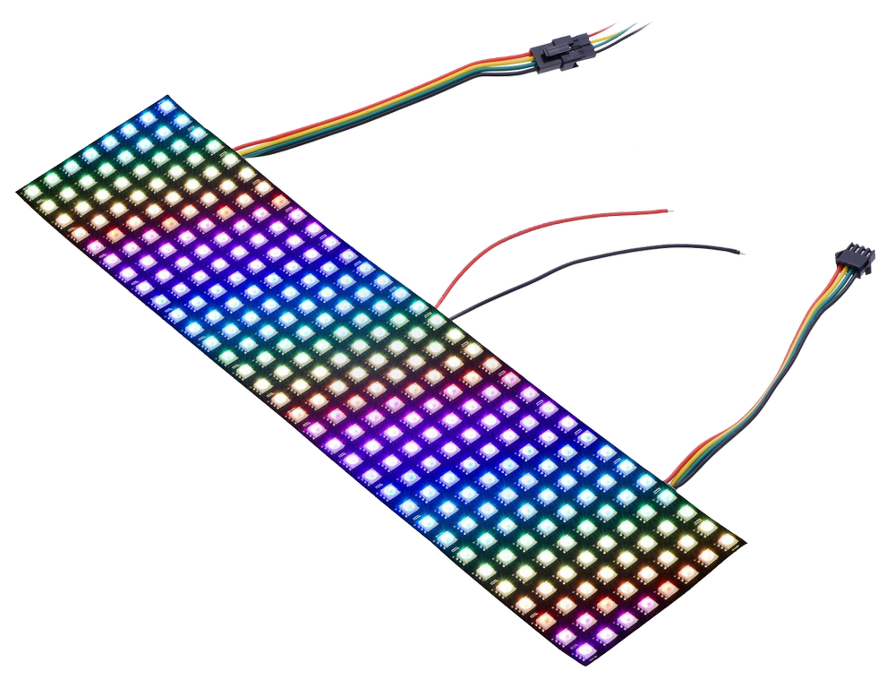 Adresseerbaar RGB 8x32-LED Flexibel Paneel, 5V, 10mm Grid (APA102C)