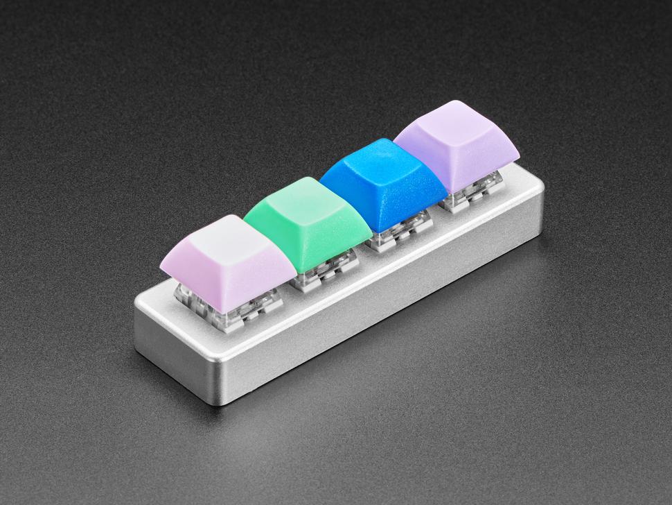 Adafruit Vier toetsen zilverkleurige aluminium toetsenbordbehuizing