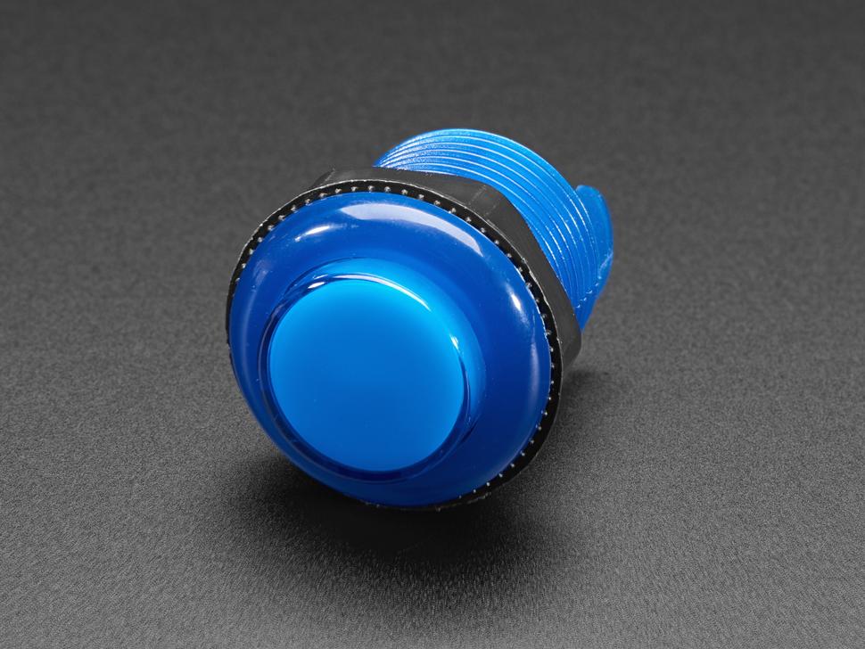 Adafruit Arcade-knop met LED - 30 mm doorschijnend blauw