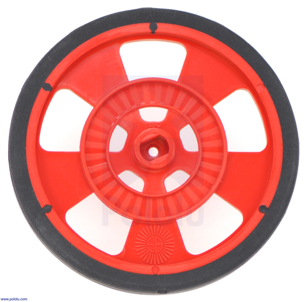 Pololu Ruota Rossa Solarbotics GMPW-R con Strisce Encoder, Gomma in Silicone