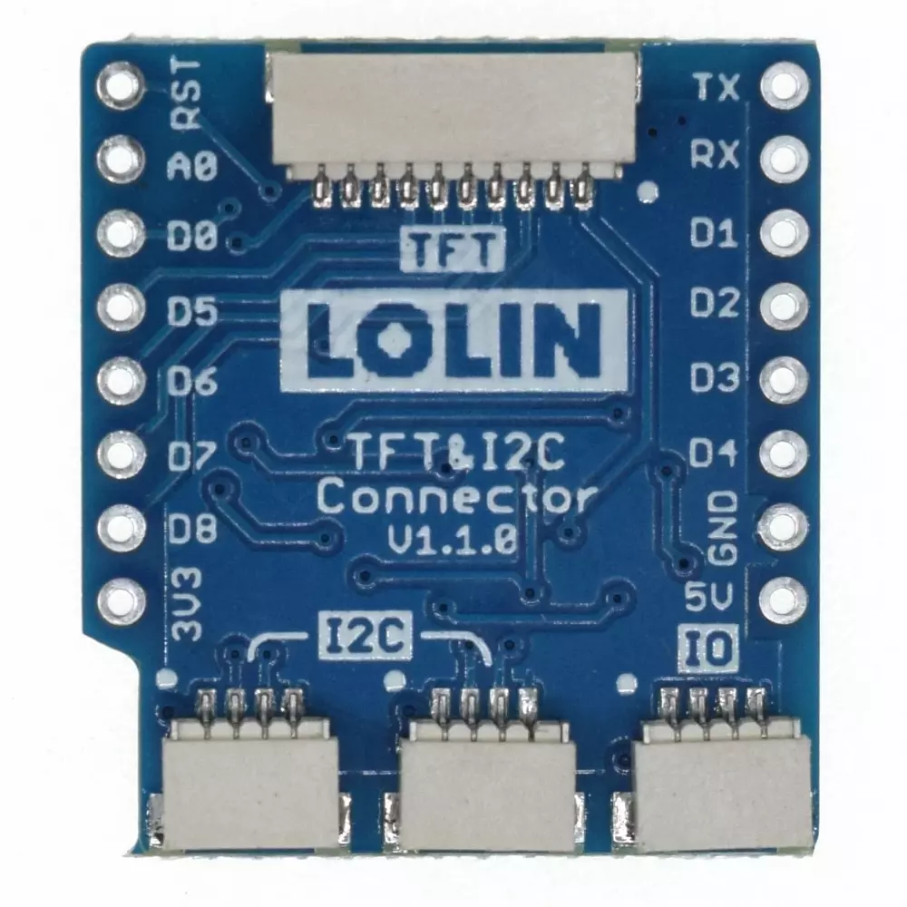 TFT en I2C Connector Shield V1.1.0 voor LOLIN (WEMOS) D1 mini