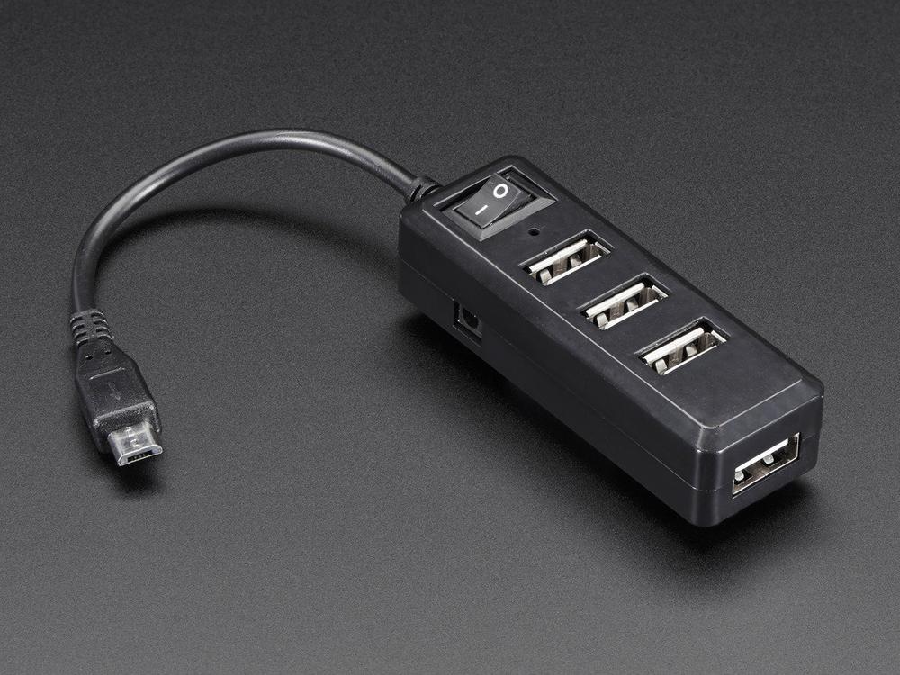 USB Mini Hub met aan / uit-schakelaar - OTG Micro-USB