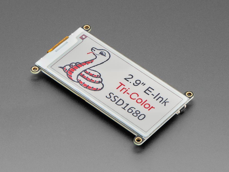 Adafruit 2,9" driekleuren eInk/ePaper- display FeatherWing