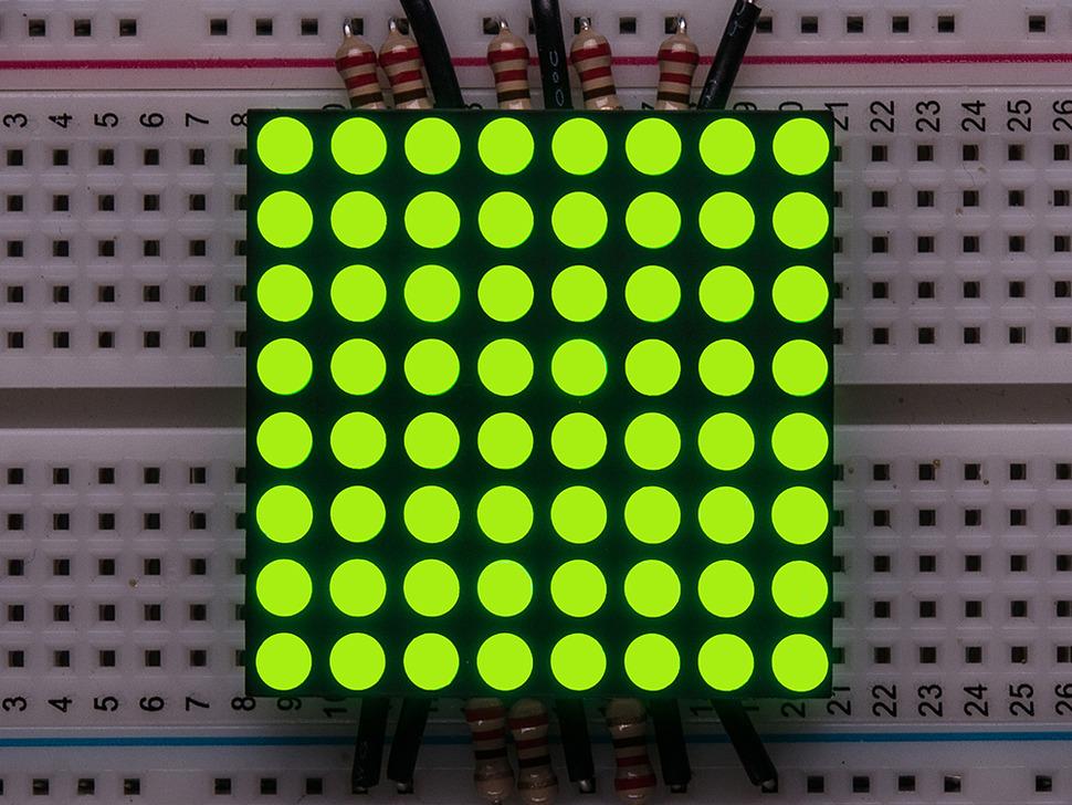 Adafruit Kleine 1,2" 8x8 ultra heldere green LED-matrix