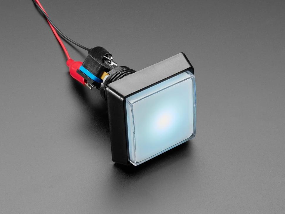 Adafruit LED verlichte drukknop - 51mm vierkant