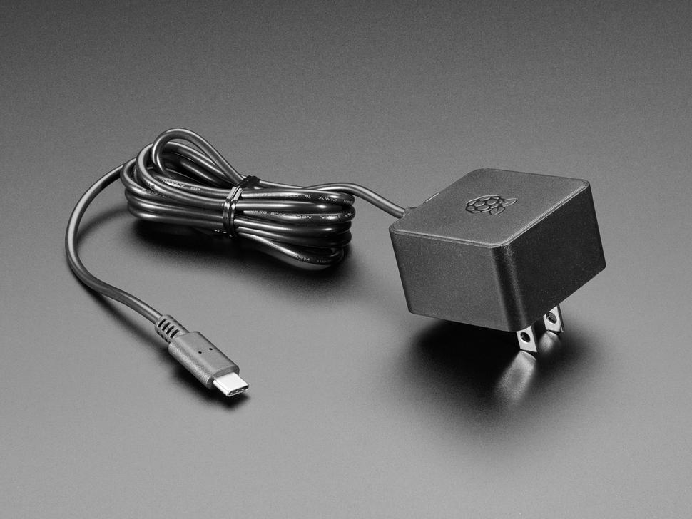 Adafruit Officiële Raspberry Pi -voeding 5.1V 3A met USB C