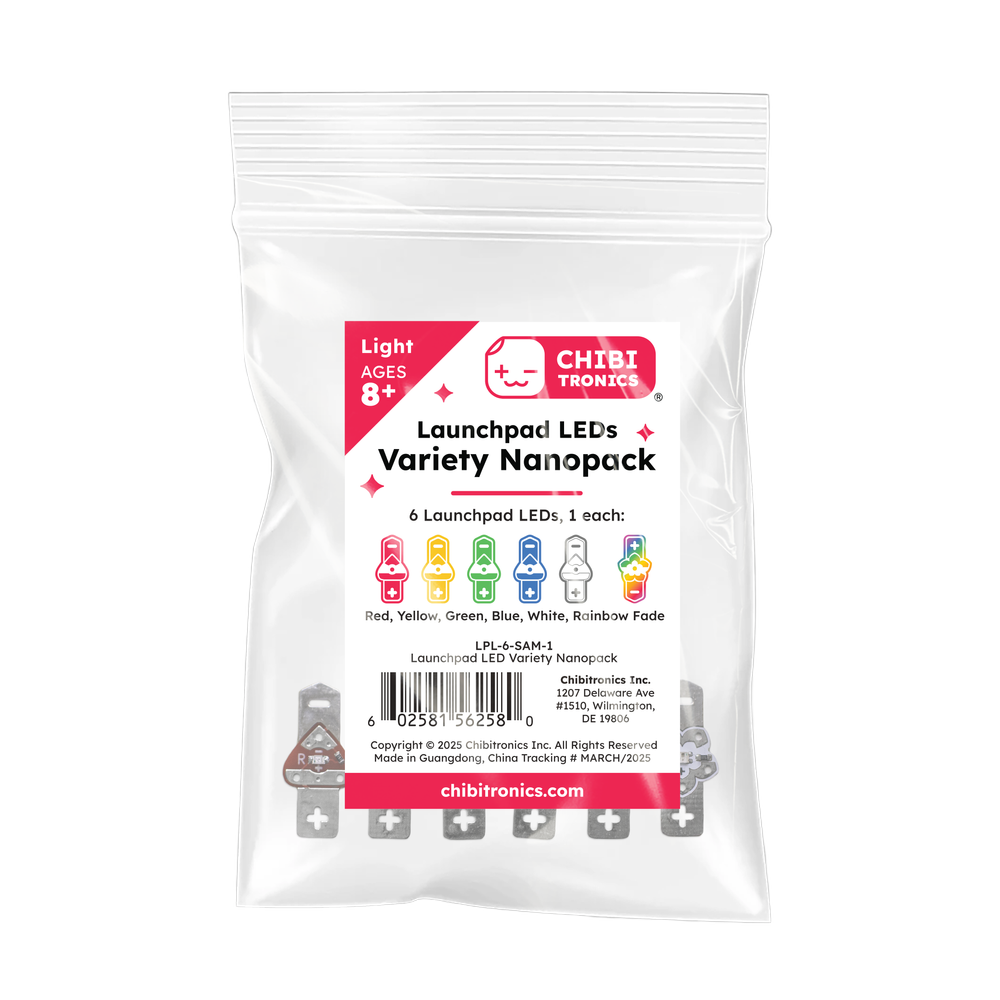 Chibitronics Pacote de variedades de LEDs Launchpad (6 cores) - nanopack (6 LEDs)