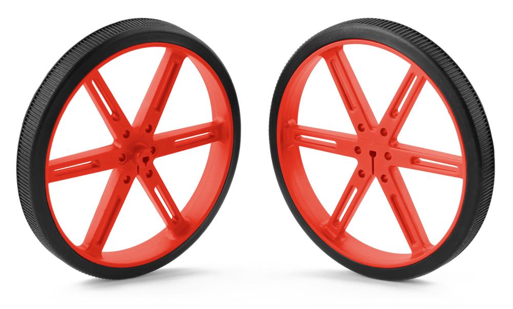 Paire de roues Pololu 90 × 10 mm - Rouge