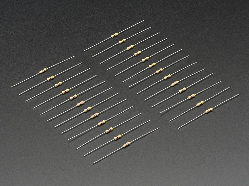Adafruit through-hole weerstanden - 470 ohm 5% 1/4W - Verpakking van 25