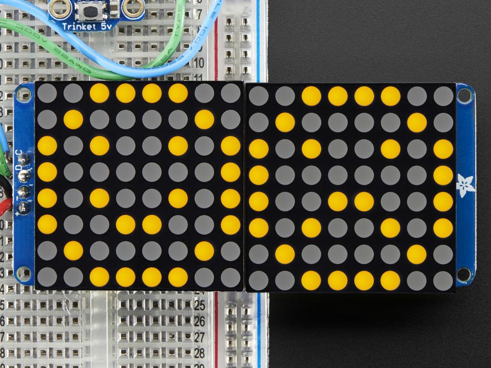 Adafruit 16x8 1,2" LED-matrix + rugzak - ultraheldere ronde oranje LED's