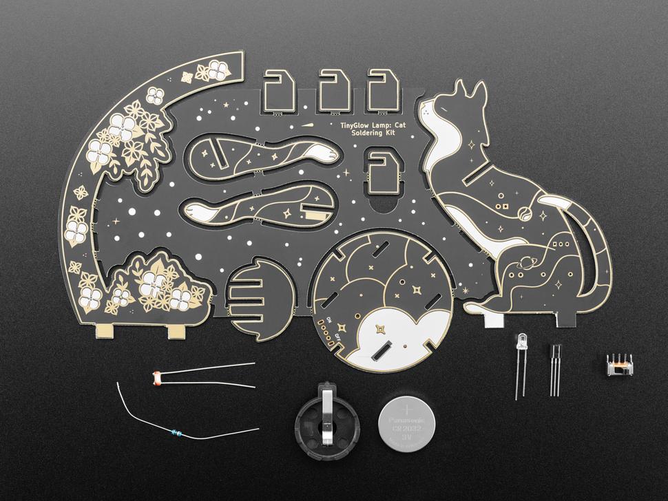 Adafruit Art Deco kattenlamp - soldeerset van Maker Queen