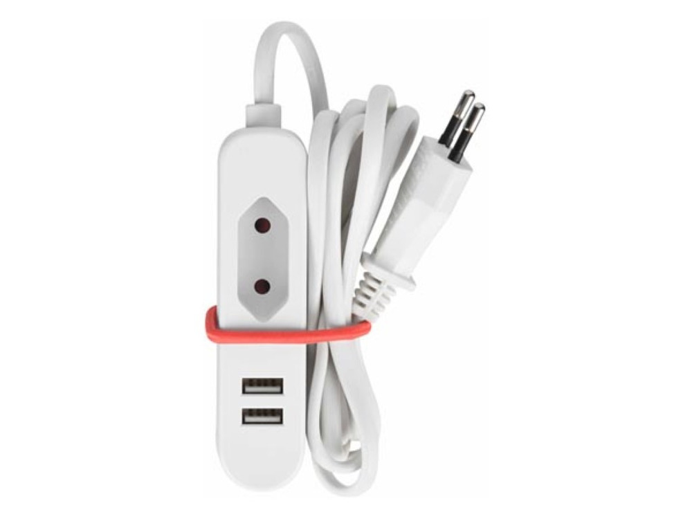 Perel Kleine stekkerdoos met Eurostekker en USB-poorten