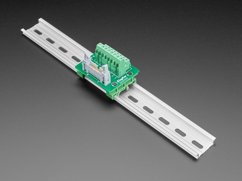 Adafruit DIN-rail 2x8 IDC naar aansluitblokadapter- breakout