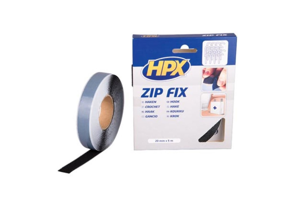 HPX Cinta de velcro (ganchos) 20mm x 5m - Solución de fijación versátil