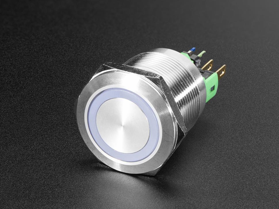 Adafruit Robuuste metalen aan/uit-schakelaar - 22 mm 6V RGB aan/uit