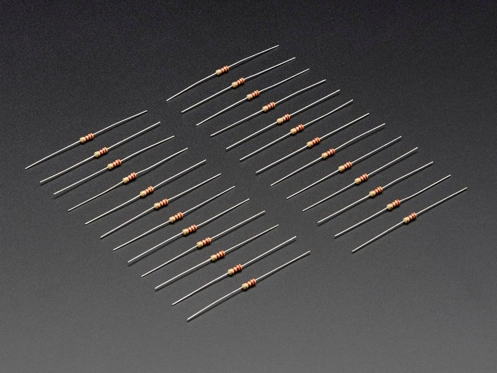 Adafruit through-hole weerstanden - 2,2K ohm 5% 1/4W - Verpakking van 25