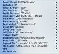 Instellingen van de Arduino IDE om de Firmware te compileren Instellingen van de Arduino IDE om de Firmware te compileren